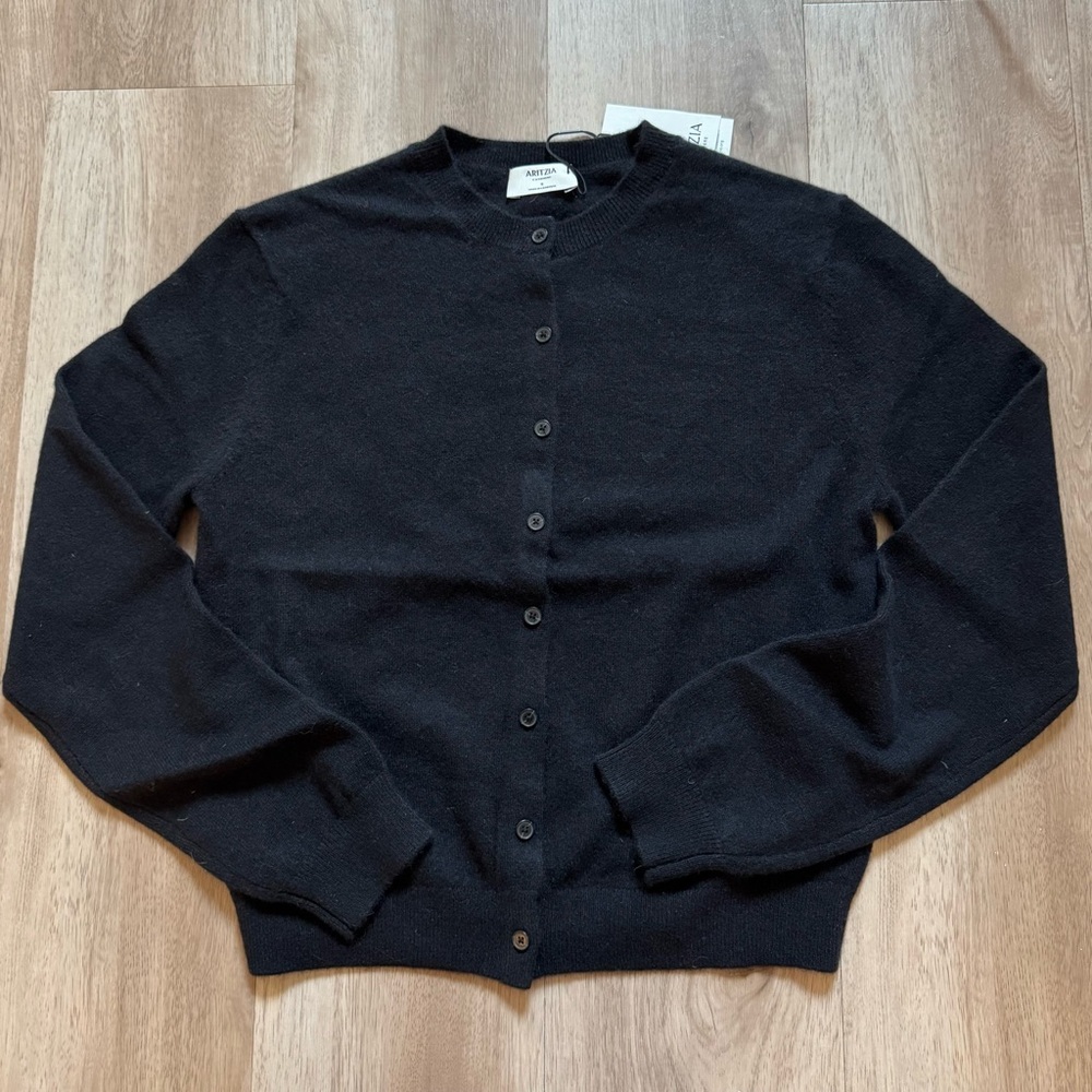 Aritzia Black Bare Cashmere Cardigan